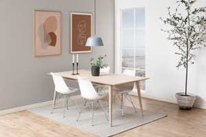 Set 4 piese Scaune dining Eris, Alb, 85.5x48.5x54 cm