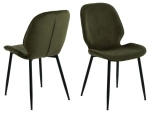 Set 4 piese Scaune dining Femke, Verde, 85x47.5x57.5 cm - Img 3
