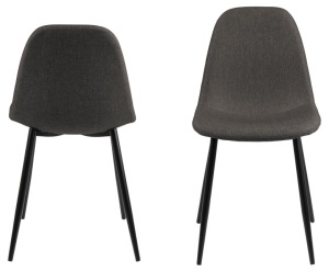 Set 4 piese Scaune dining Wilma, Gri, 84x44.5x56 cm - Img 3
