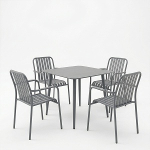 Set 5 masa si scaune gradina, Heven Vista, Antracit, 80x80x72 cm - Img 2