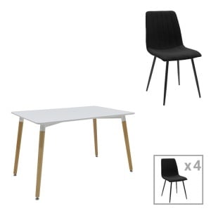 Set 5 masa si scaune Natali-Noor Gri 120x80x86 cm