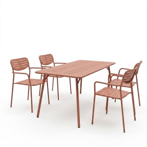 Set 5 piese masa si scaune gradina, Moraja, Terracotta, 80x140x72 cm - Img 2