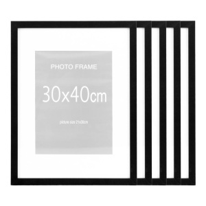Set 5 piese Rame foto Marbella, Negru , 40x30x1.8 cm