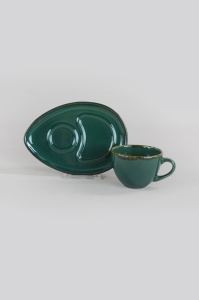 Set cesti de cafea (4 bucati) A839700 Verde 9.2x9.2x6.9 cm - Img 3
