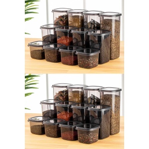 Set cutii de depozitare, 24 bucati Byzan Crates Antracit 10x10x24.5 cm