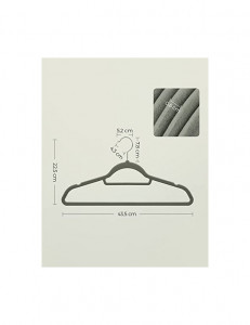 Set de 20 de umerase, Songmics, 43,5 cm, catifea, Gri, CRF20V - Img 5