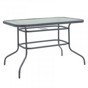 Set de gradina masa si scaune 5 bucati Calan metal negru-textilena gri inchis 110x60x70cm - Img 4
