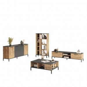 Set de mobilier pentru living RL6-AA, Pin atlantinc- Antracit - Img 7