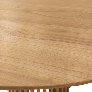 Set dining Kenda, Pako World, 5 piese, Bej-Natural, 120x120x75 cm - Img 8