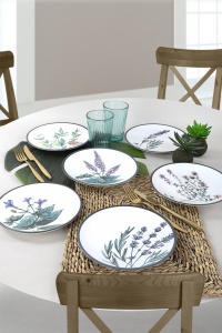 Set farfurii din ceramică pentru desert, 6 bucati Ceramic wave Alb 20x20x20 cm - Img 2