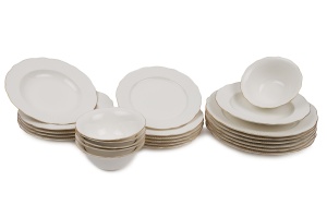 Set farfurii servire, 24 bucati Luccevana Blue Alb 22x22x2 cm - Img 7