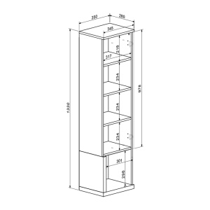 Set living 2 buc. Comoda TV si Dulap perete Norda, Crem, 187x40x58.4 cm - Img 5