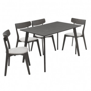Set Masa si Scaune Benson-Toto 5 Piese Gri Rustic 120x75x75 cm - Img 3