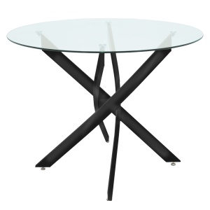 Set masa si scaune dining, 5 buc, Azori Antoro, Pako, Negru 100x100x75 cm - Img 3