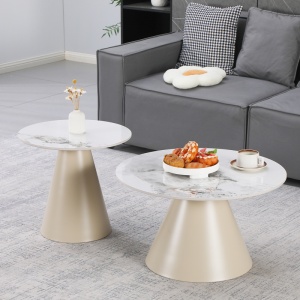 Set masute de cafea, 2 buc, Duoma, Pako, Cappuccino 70x70x40.5 cm