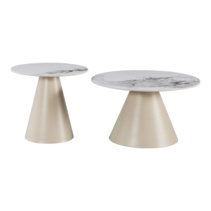Set masute de cafea, 2 buc, Duoma, Pako, Cappuccino 70x70x40.5 cm - Img 3