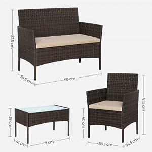 Set mobilier de gradina, Songmics, Maro, 58x49x85 cm - Img 5