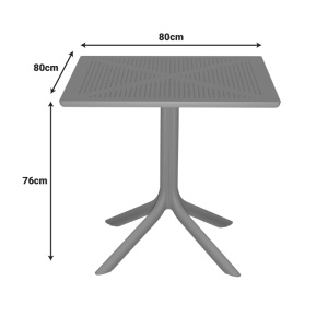 Set mobilier dining 3 piese Zoi Groovy, Cappuccino, 80x80x74 cm - Img 5