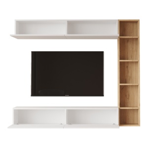 Set mobilier living Compo, Pako World, Alb-Natural, 169x25x143 cm - Img 4