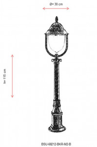 Stalp de iluminat BSU-68212-BKR-M2-B Maro - Img 3