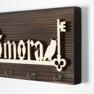 Suport chei din lemn LAZ157 Multicolor 40x14x3 cm - Img 7