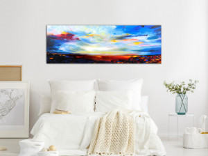 Tablou - Colourful Sky (1 Part) Narrow 135x45 cm - Img 2