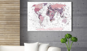 Tablou din plută - Pink Frontiers [Cork Map] 60x40 cm - Img 2