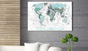 Tablou din plută - Sky-blue Border [Cork Map] 120x80 cm - Img 2