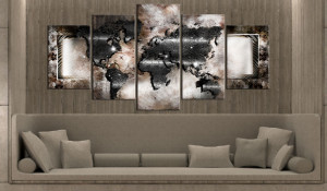 Tablou - Graphite map 100x50 cm - Img 2