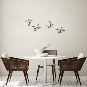 Tablou metalic Birds Negru 18x21 cm - Img 2