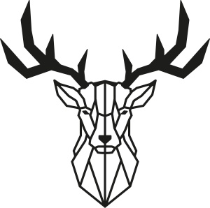 Tablou metalic Deer2 Negru 51x51 cm - Img 2