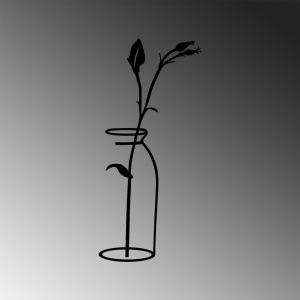 Tablou metalic Flower Negru 33x0.15x71 cm - Img 5