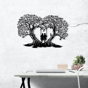 Tablou metalic Love Negru 65x43 cm - Img 2