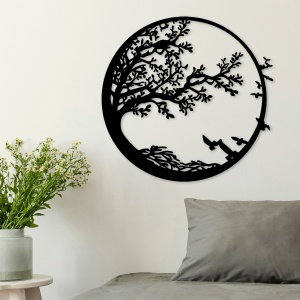 Tablou metalic Night Negru 68x1.5x66 cm - Img 2