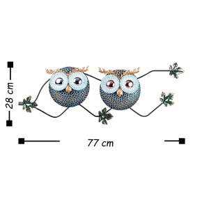 Tablou metalic Owl Multicolor 77x28 cm - Img 3