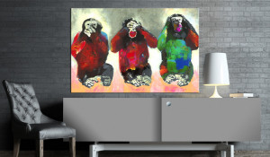 Tablou - Three Wise Monkeys 120x80 cm - Img 2
