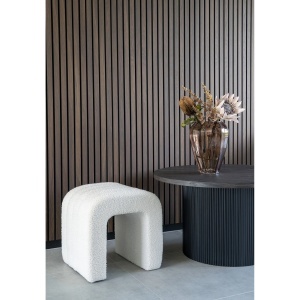 Taburet circular Colma, Alb, 41x42x36 cm - Img 2