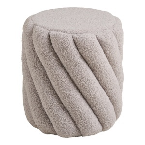 Taburet circular Sana, Gri, 38x38x40 cm - Img 3