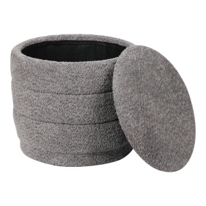 Taburet cu depozitare, Bettia, Gri, 41x41x38.5 cm - Img 2