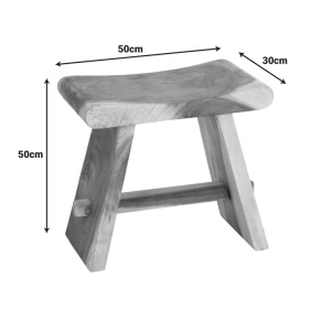 Taburet decorativ Saddle, Natural, 30x50x50 cm - Img 5