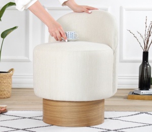 Taburet puf Barren Crem 47x66 cm - Img 2