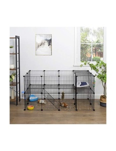 Tarc pentru animale de comapnie, Songmics, Negru, LPI02H, 143 x 73 x 71 cm - Img 2