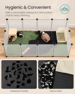 Tarc pentru animale de companie Alb Songmics 143x73x46 cm - Img 4