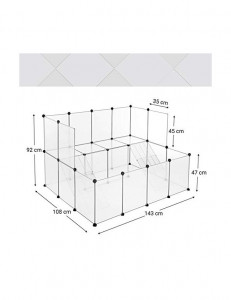 Tarc pentru animale de companie, Songmics, Alb, LPC004W01, 143 x 108 x 92 cm - Img 7
