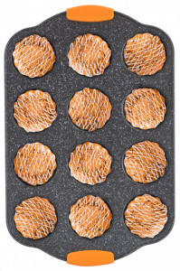 Tava Briose, 12 Forme, cu Maner de Silicon, Orange BH/1138 - Img 4