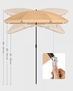 Umbrela de plaja, Songmics, Maro, 160x206 cm - Img 5