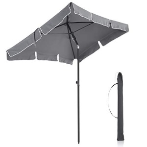 Umbrela pentru terasa, Songmics, Gri, 180x125x240 cm - Img 2