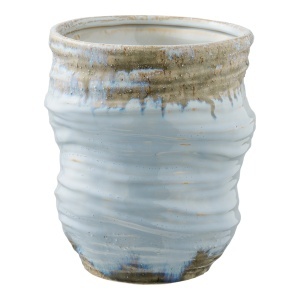 Vaza decorativa, Albastru deschis, 19.5x19.5x22.5 cm - Img 5