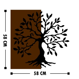 Accesoriu decorativ de perete din lemn si metal Agac Nuc 58x58 cm - Img 3