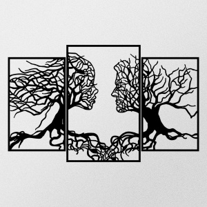 Accesoriu decorativ de perete metalic Love Tree Negru 116x71 cm - Img 4